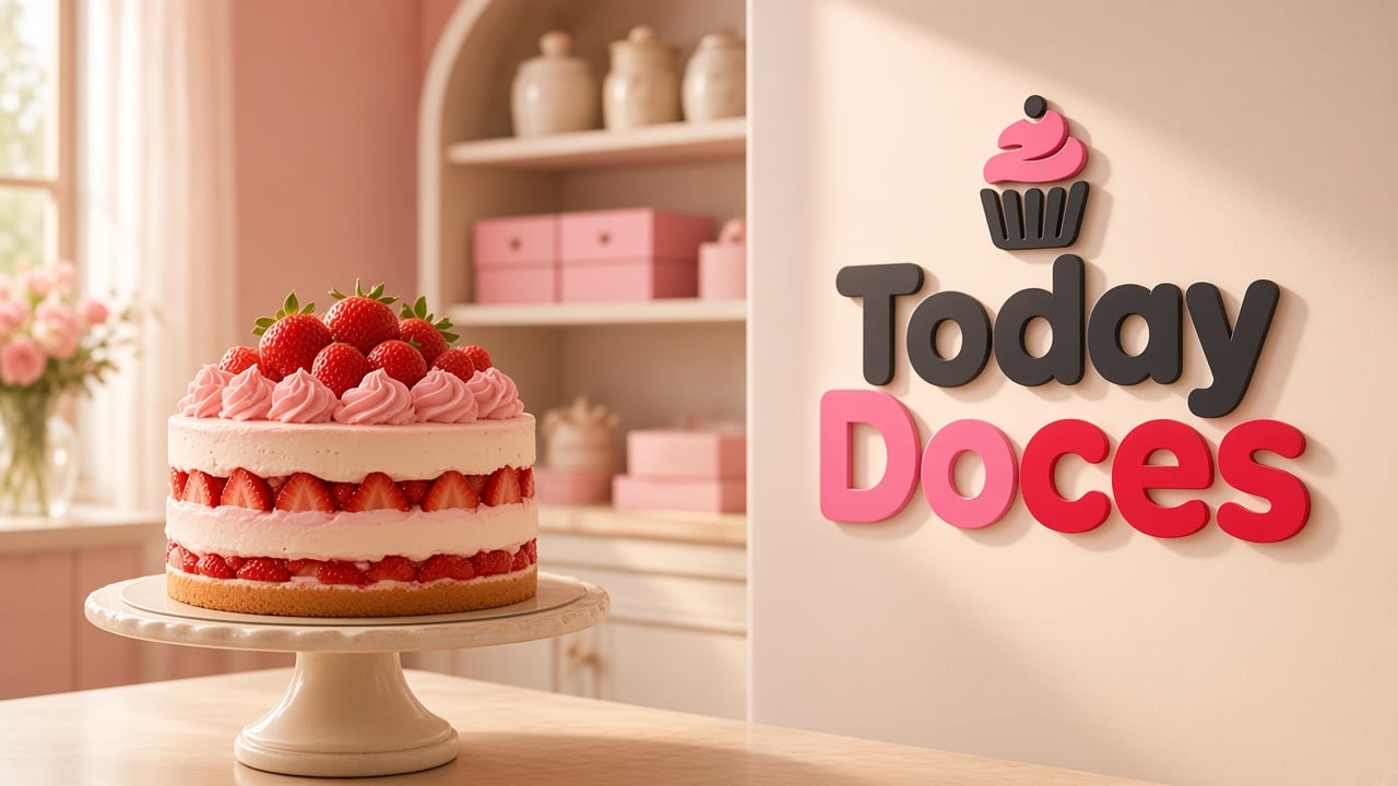 Banner horizontal de doces com prompt Marca, cardápio digital