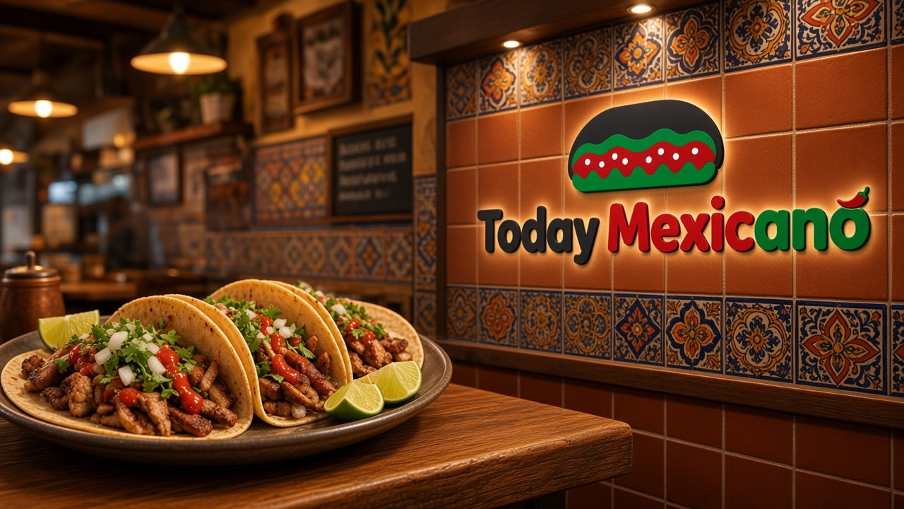 Banner horizontal de mexicano com prompt Marca, cardápio digital