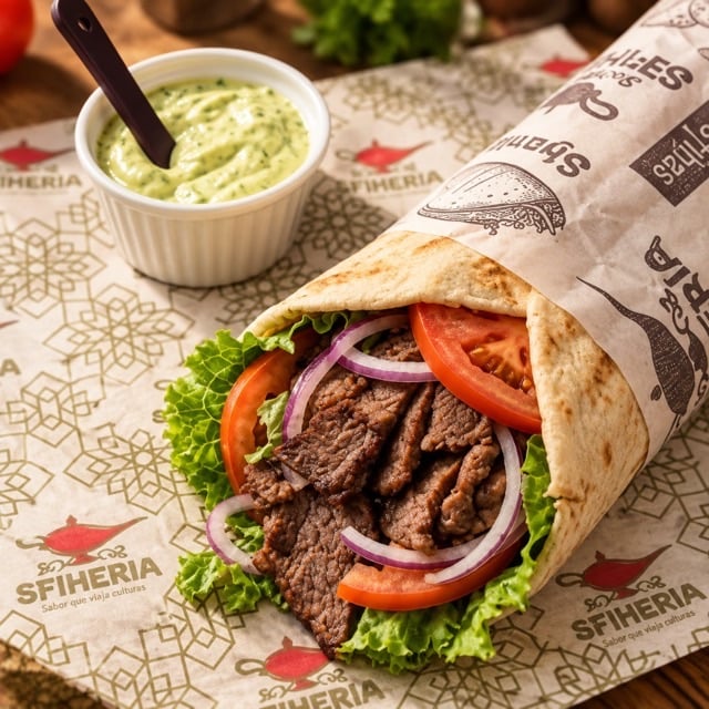 Foto melhorada de árabe com prompt Tradicional, exemplo comercial para delivery e cardápio