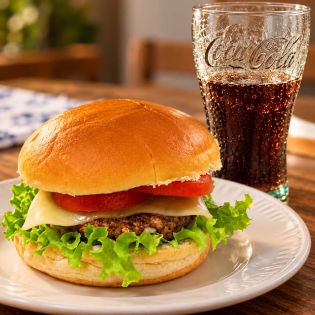 Foto melhorada de hambúrguer com prompt Catálogo, exemplo comercial para delivery e cardápio